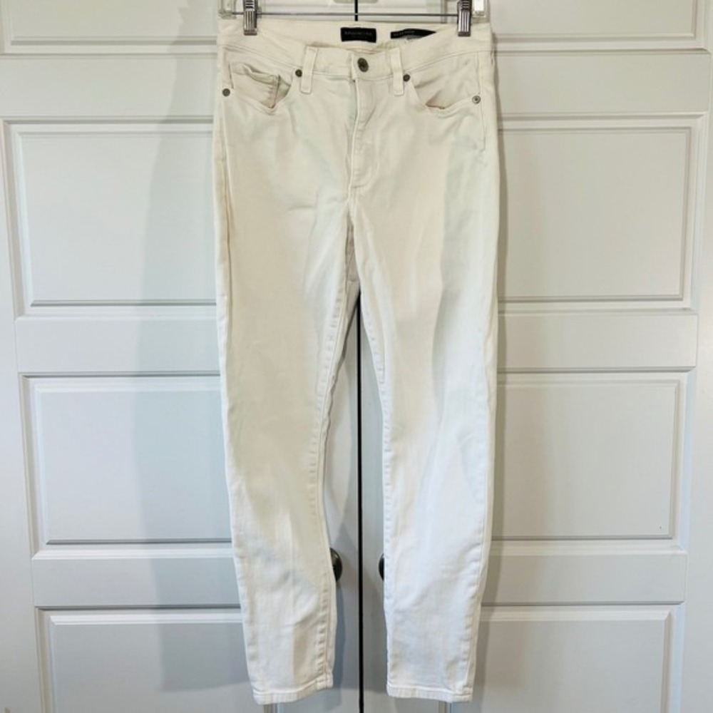 Banana Republic Mid-Rise Skinny Jeans White Denim Everyday Casual Size 29 MD